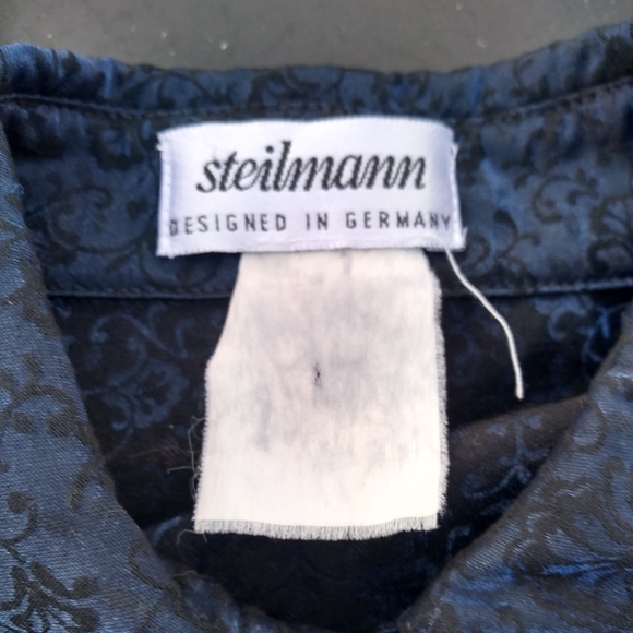 Vintage Steilmann Blue & Black Blouse, 1980s, Designed in Germany, Size … - Picture 9 of 10